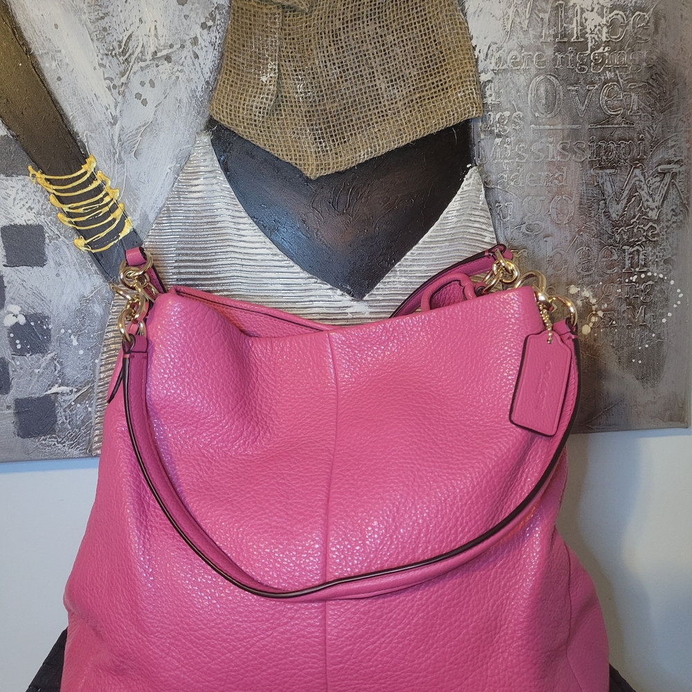 Pink Leather Shoulder Bag